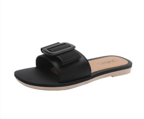 KL801 - Stylish Ribbon Sandal Black